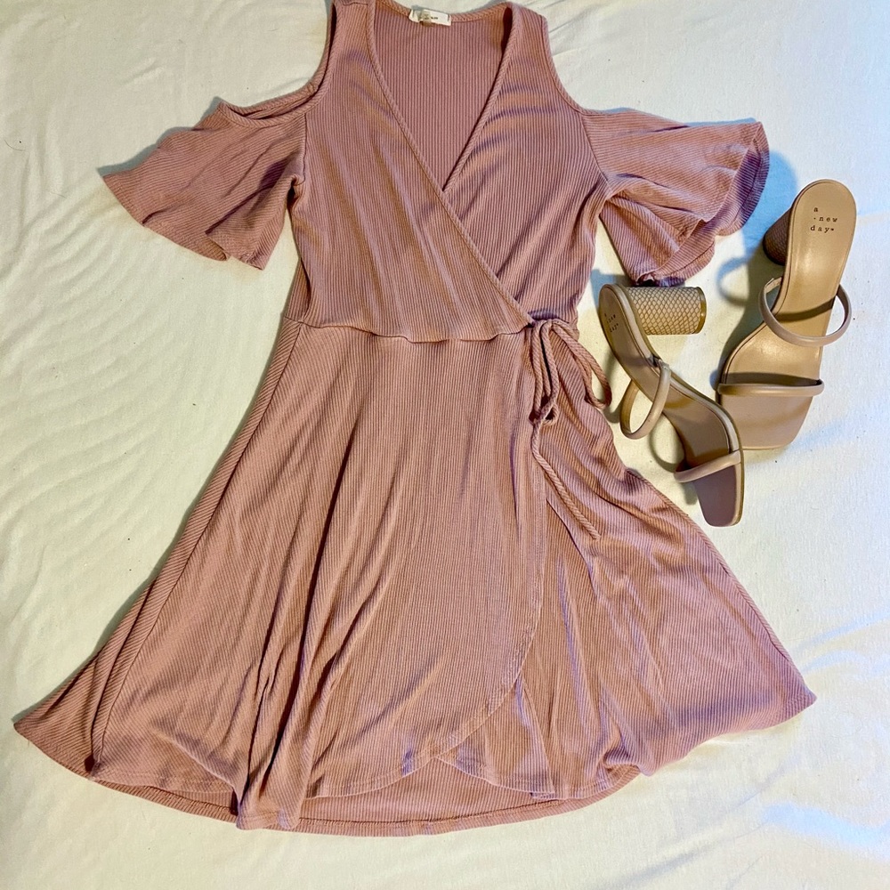 Dusty Rose Off-The-Shoulder Dress Size S